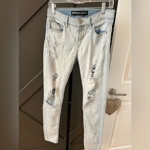 EXPRESS Supersoft Mid Rise Denim Leggings Size 6